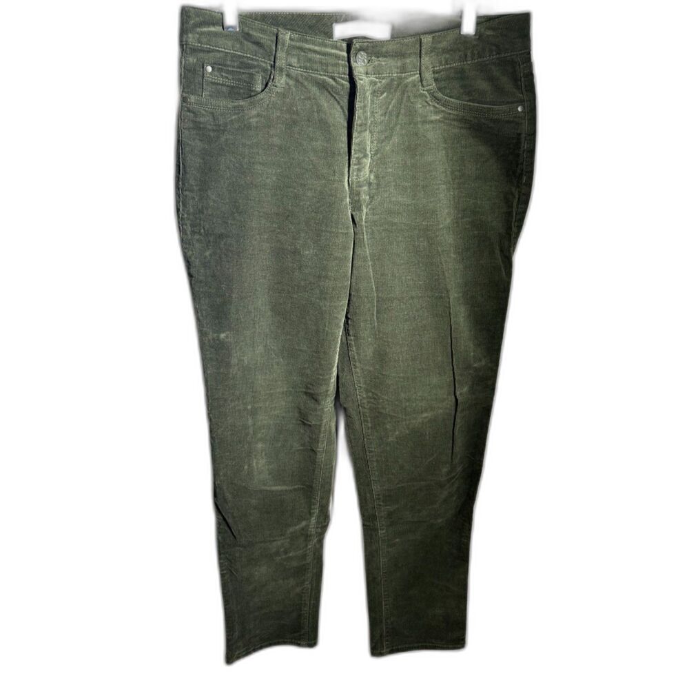 Croft & Barrow Olive Green Corduroy Pants Size 8 Stretch Straight Leg